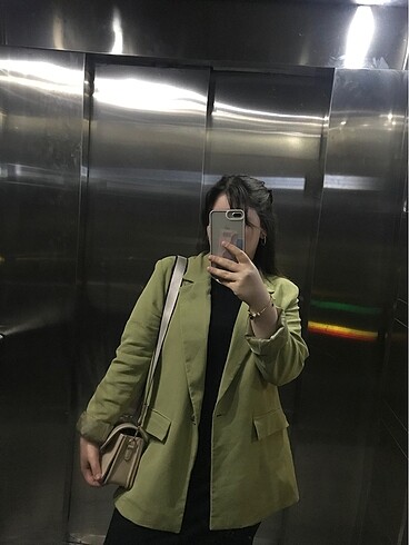 l Beden yeşil Renk Kadın blazer ceket
