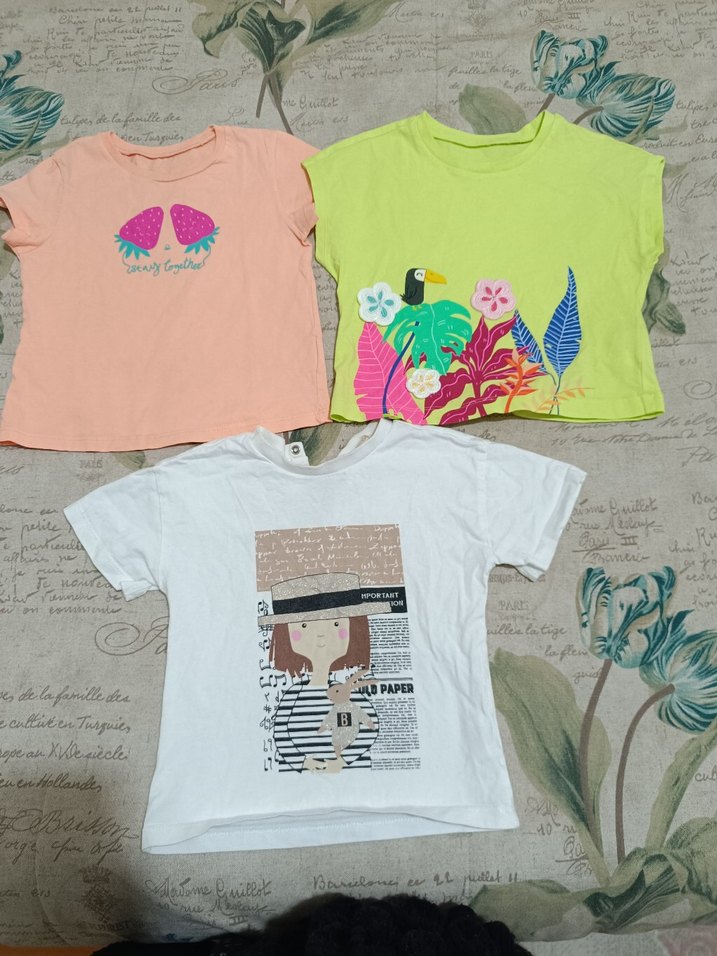 Kız Çocuk Renkli Baskılı Tişörtler - Görsel 2