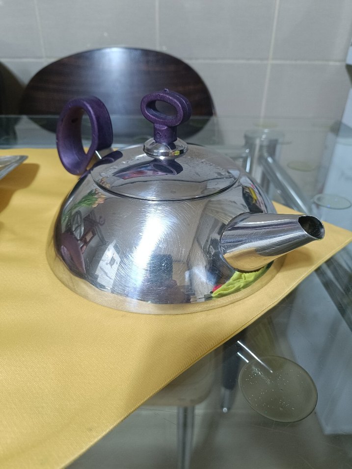 Mor Saplı Gri Çaydanlık Seti - Görsel 3