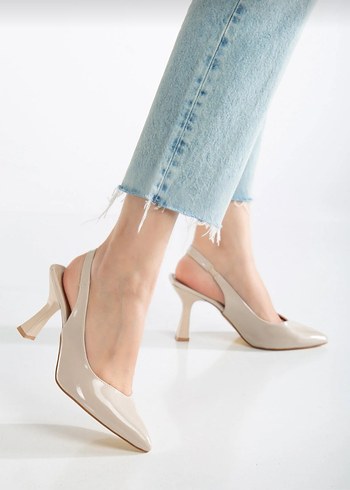 Bej Renkli Stiletto Kadın Ayakkabı - Görsel 3
