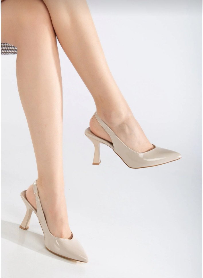 Bej Renkli Stiletto Kadın Ayakkabı - Görsel 4