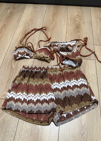 Bağcıklı Dantel Detaylı Bohem Bikini Seti - Görsel 4