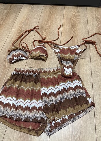 Bağcıklı Dantel Detaylı Bohem Bikini Seti - Görsel 5