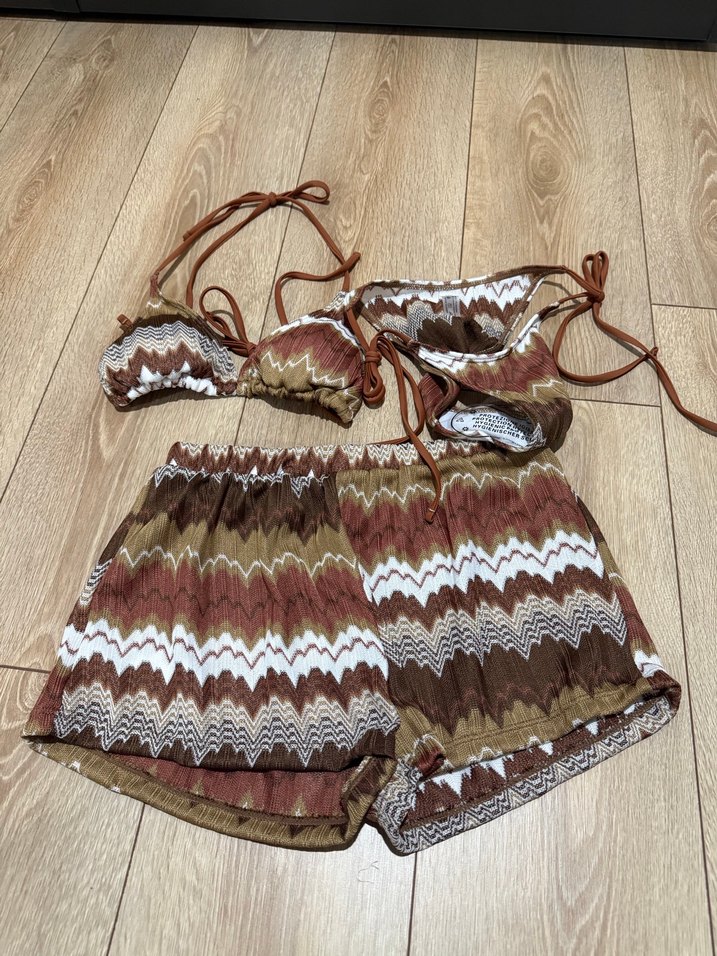 Bağcıklı Dantel Detaylı Bohem Bikini Seti - Görsel 4