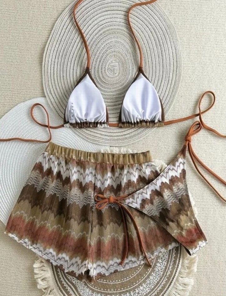 Bağcıklı Dantel Detaylı Bohem Bikini Seti - Görsel 2