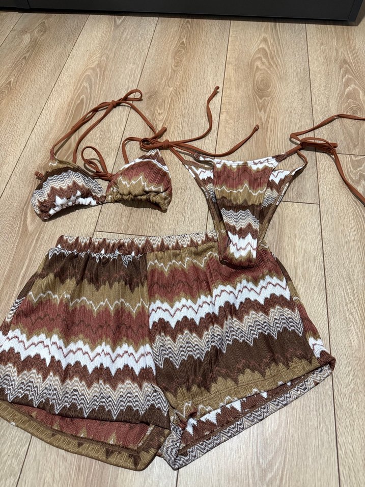 Bağcıklı Dantel Detaylı Bohem Bikini Seti - Görsel 5