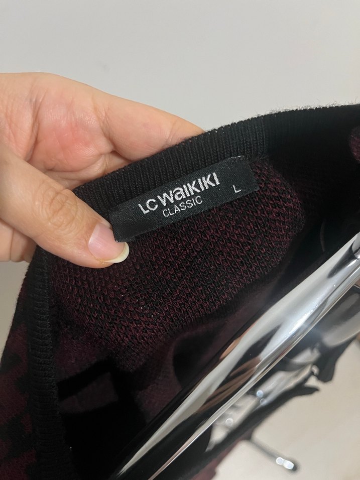 Bordo Fermuarlı Uzun Kollu Kadın Hırka - Görsel 2