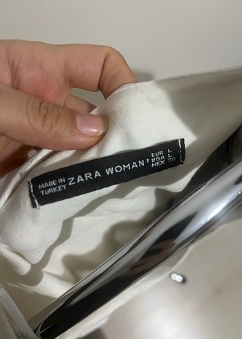 Beyaz Şeffaf V Yakalı Uzun Kollu Kadın Gömlek - Görsel 2