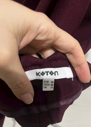 Bordo Kadın Kumaş Pantalon - Görsel 2