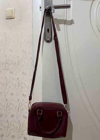 Bordo Parlak Deri Kadın Çanta - Görsel 8