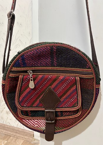 Renkli Bohem Kadın Yuvarlak Çapraz Çanta - Görsel 2