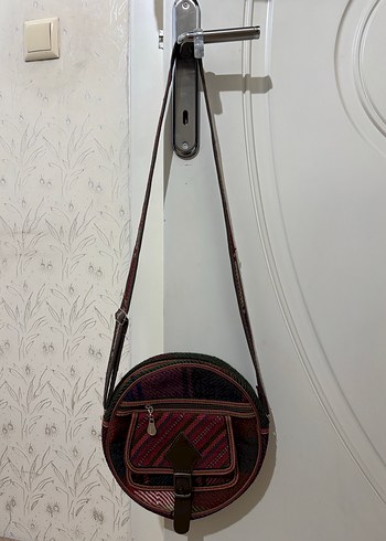 Renkli Bohem Kadın Yuvarlak Çapraz Çanta - Görsel 6