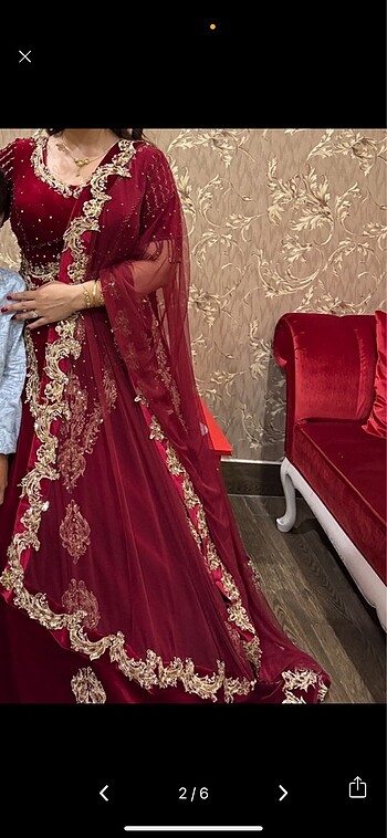 Henna Gelinlik El dikimi gercek kadife bindalli