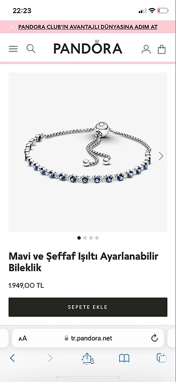 Pandora ışıltılı bileklik