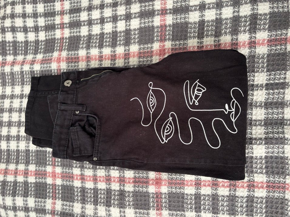 Siyah Baskılı Hamile Pantolonu - Görsel 2