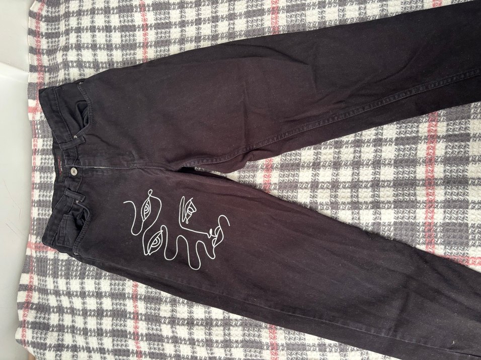 Siyah Baskılı Hamile Pantolonu - Görsel 3