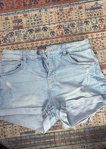 Bohem Tarzında Bağcıklı Mini Denim Şort - Görsel 2
