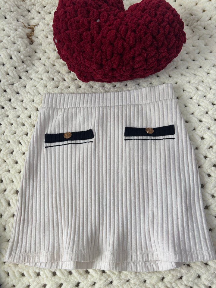 Gri Triko Mini Etek - Görsel 2