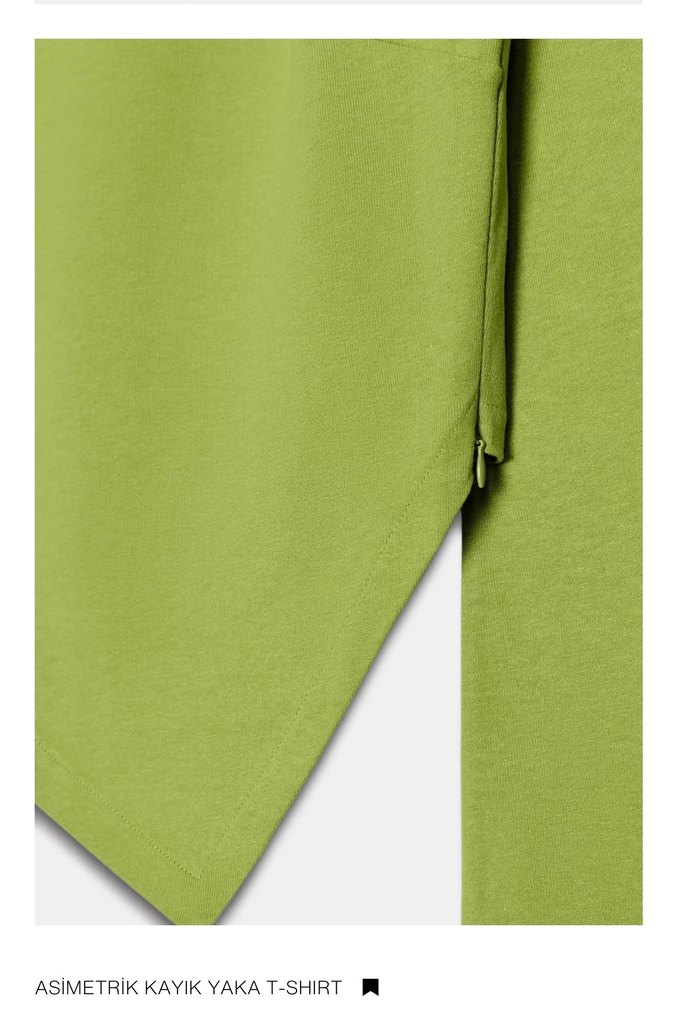 Zara yeşil kayık body - Görsel 3