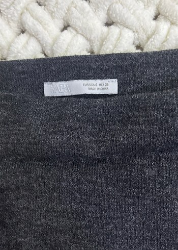 Gri Kadın Triko Uzun Kollu Mini Kazak - Görsel 3