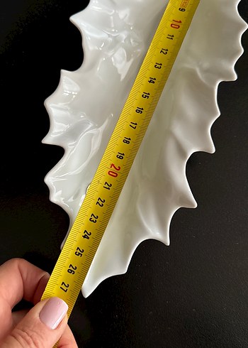 BEYAZ PORSELEN YAPRAK FORMLU KASE - Görsel 5