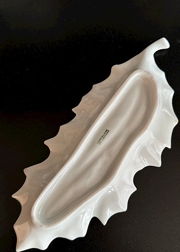 BEYAZ PORSELEN YAPRAK FORMLU KASE - Görsel 3