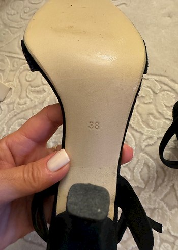 Kare Burunlu Çok Renkli Elmaslı Topuklu Sandalet - Görsel 6