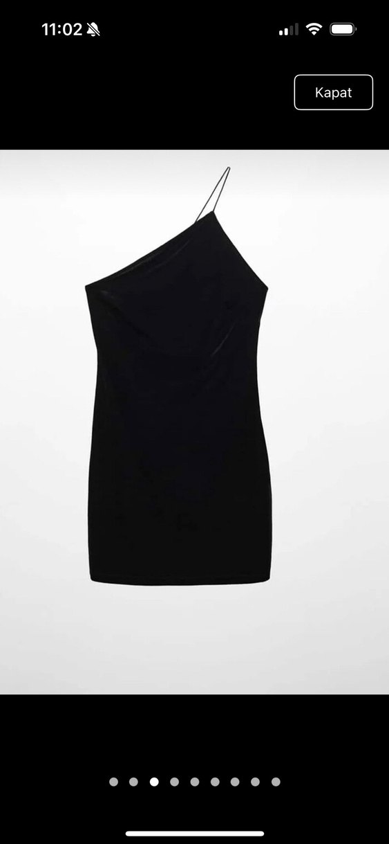 Siyah Süet Tek Omuz Mini Elbise - Görsel 4