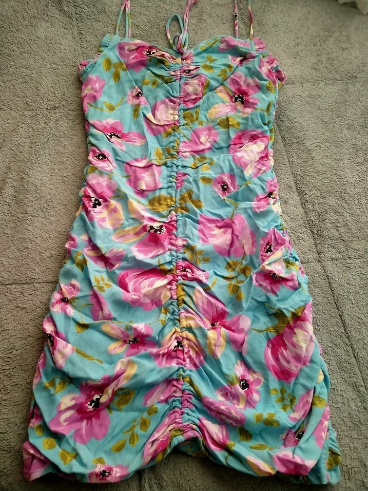 Düğmeli Mor Midi Bohem Elbise - Görsel 4