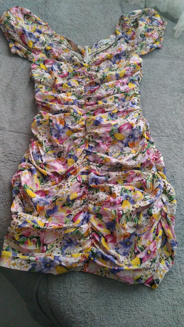 Düğmeli Mor Midi Bohem Elbise - Görsel 3