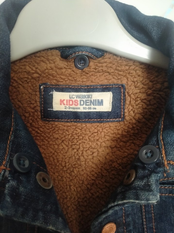 Erkek Çocuk  içi polar Kot Ceket - Görsel 2