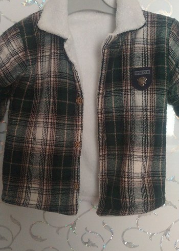 Erkek Çocuk Gri Düğmeli Rahat Kesim Ceket içi polar  2 3 yaş - Görsel 2