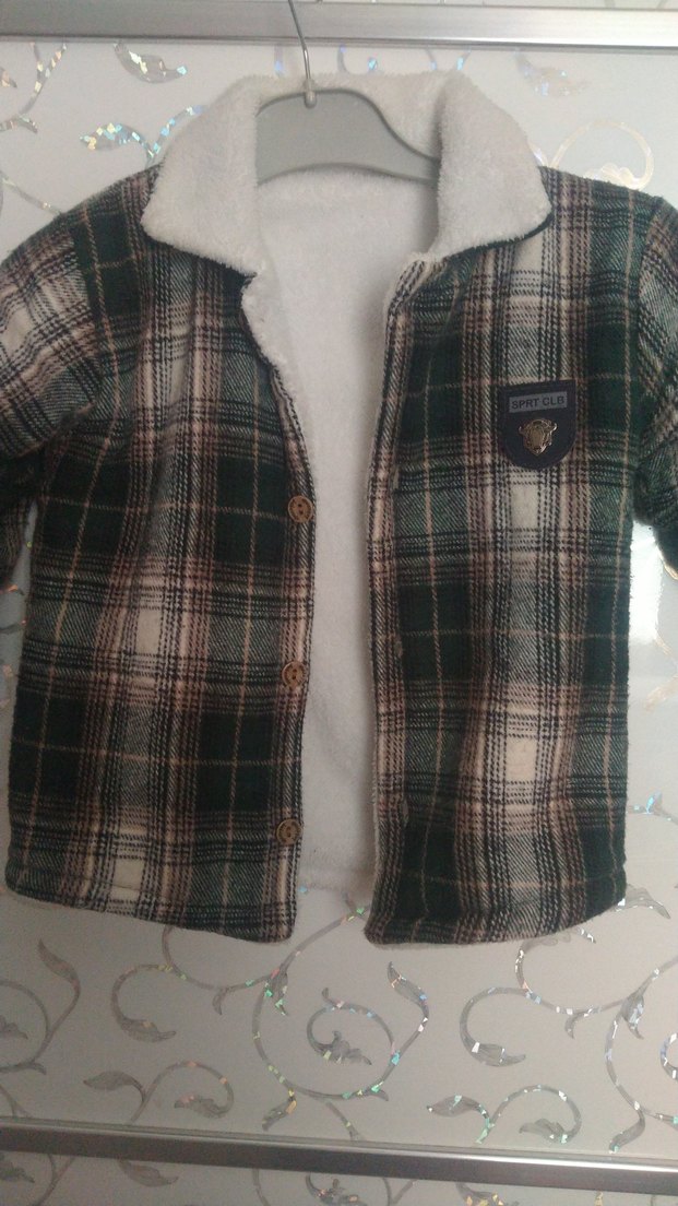 Erkek Çocuk Gri Düğmeli Rahat Kesim Ceket içi polar  2 3 yaş - Görsel 2