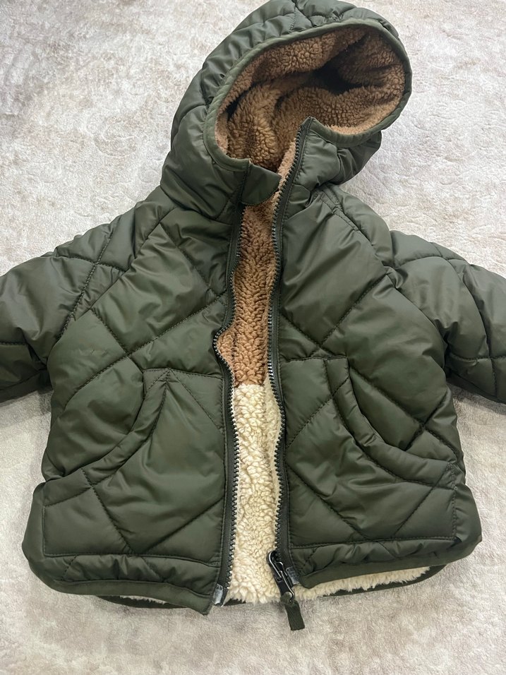 Kahverengi Kapüşonlu Erkek Çocuk Mont - Görsel 2