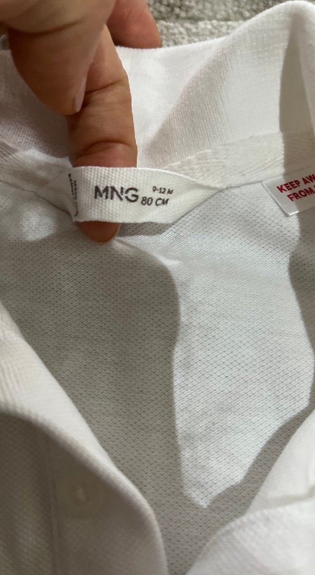 Beyaz Erkek Çocuk Uzun Kollu Polo Tişört - Görsel 2