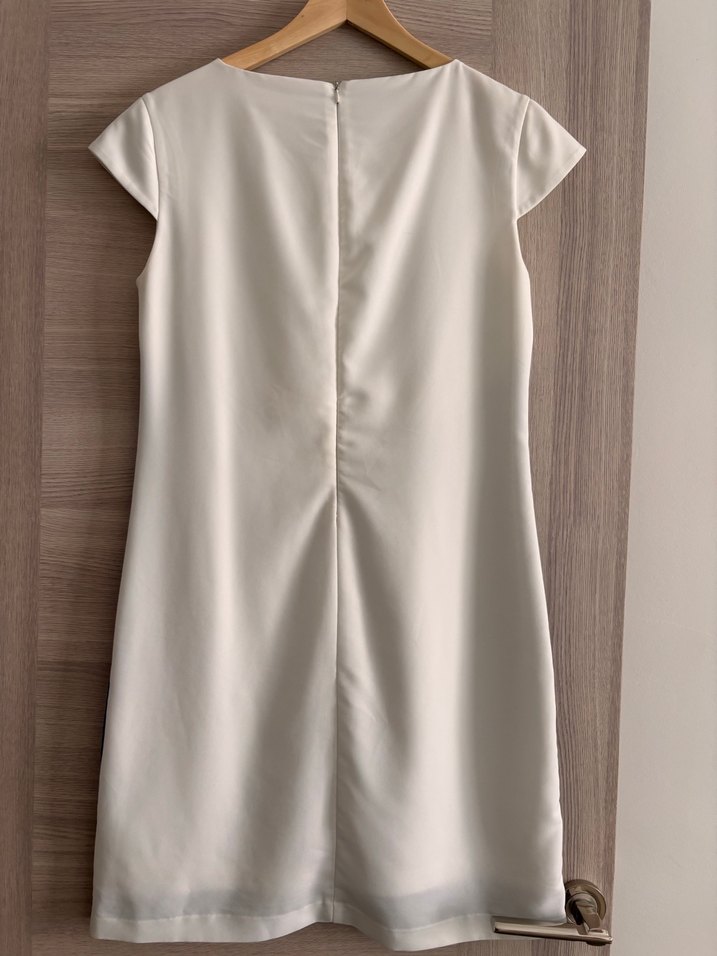 Kısa Kollu Renk Bloklu Kadın Kalem Elbise - Görsel 2