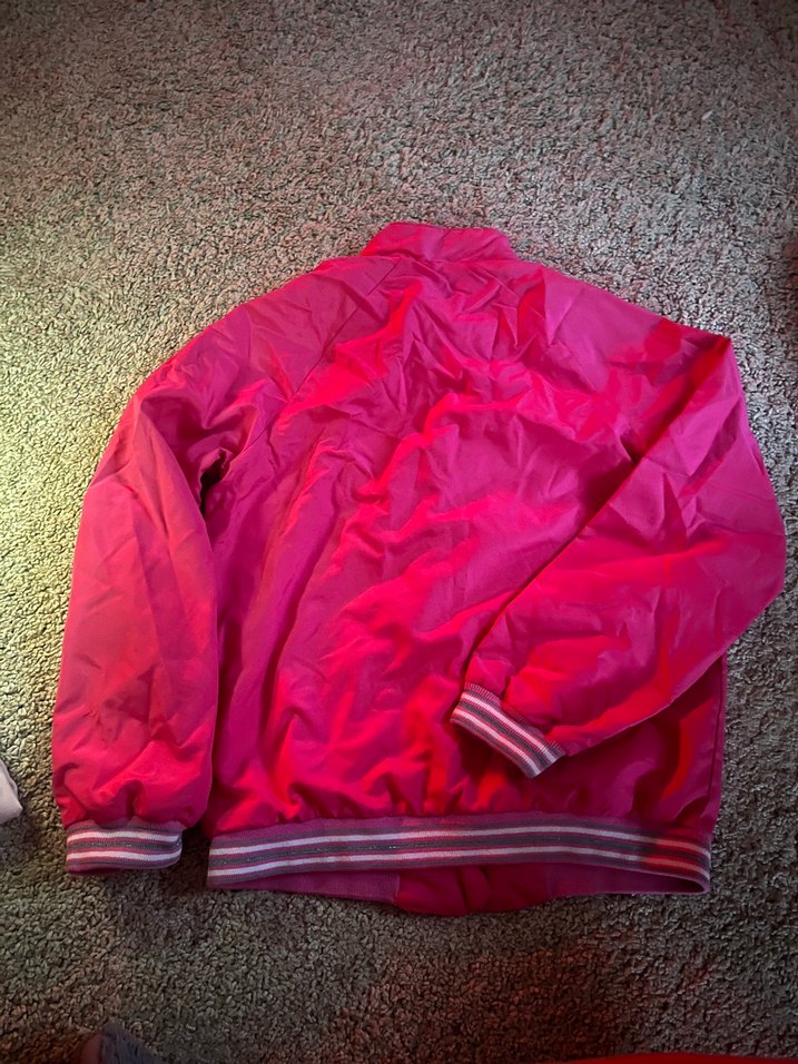 Canlı Pembe Retro Kapüşonlu Spor Ceket — görsel 3/3