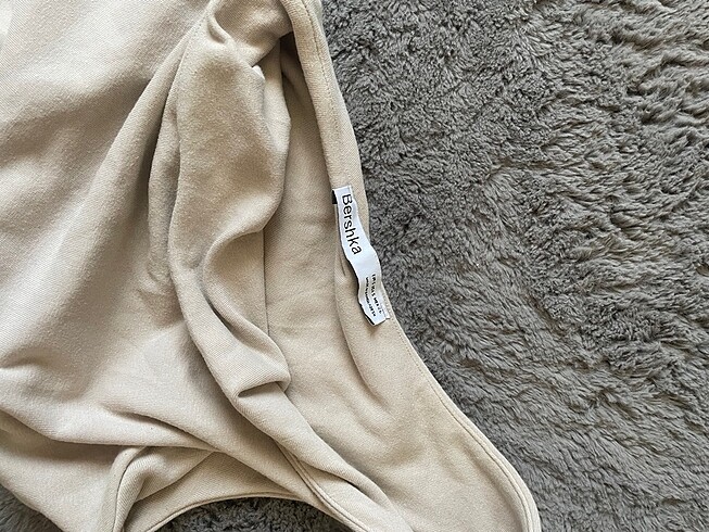 s Beden camel Renk Bershka tek omuz bluz