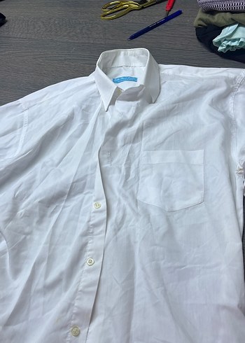 Düğmeli Beyaz Keten Erkek Gömlek - Görsel 2