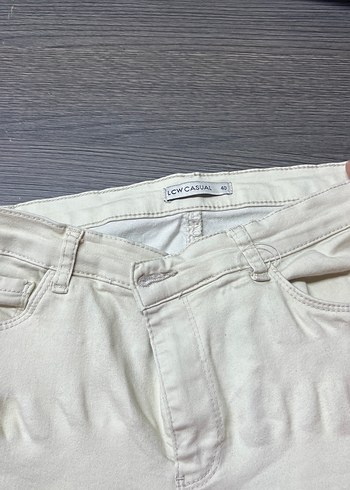 Beyaz Kadın Pamuk Pantolon - Görsel 3