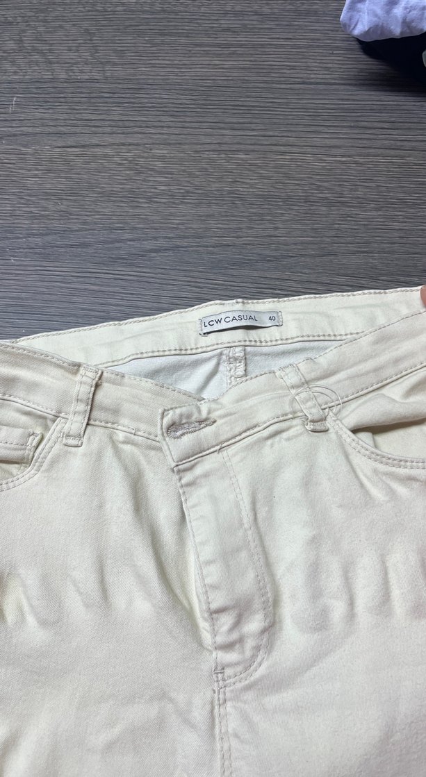 Beyaz Kadın Pamuk Pantolon - Görsel 3