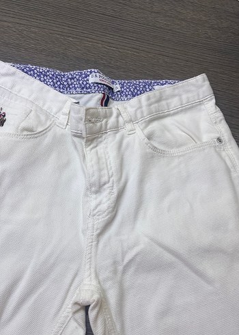 Beyaz  Kumaş Pantolon Midi Boy - Görsel 3