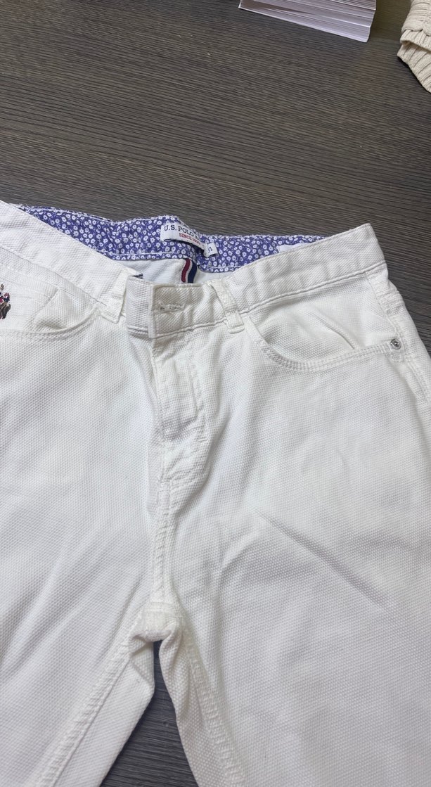 Beyaz  Kumaş Pantolon Midi Boy - Görsel 3