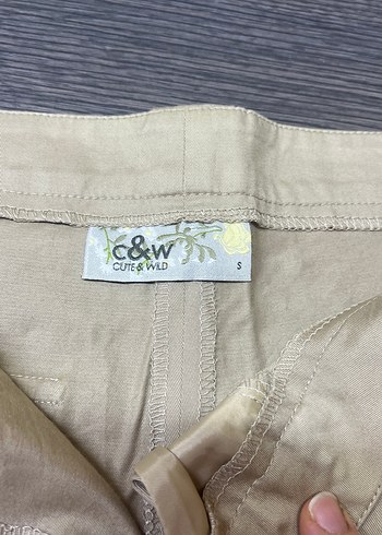 Bej Kadın Keten Kumaş Pantolon - Görsel 4