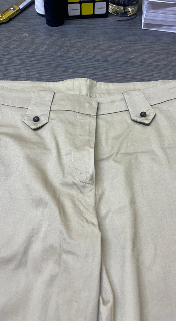 Bej Kadın Keten Kumaş Pantolon - Görsel 2