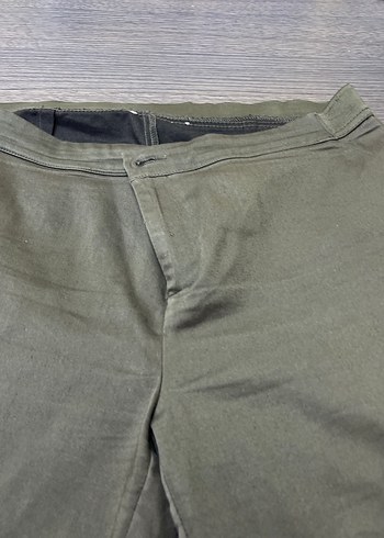 Bej Normal Kesim Kemerli kadın  Pantolon - Görsel 2