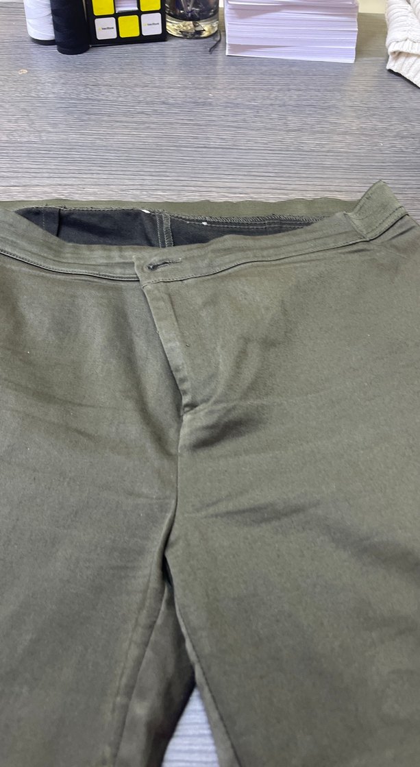 Bej Normal Kesim Kemerli kadın  Pantolon - Görsel 2