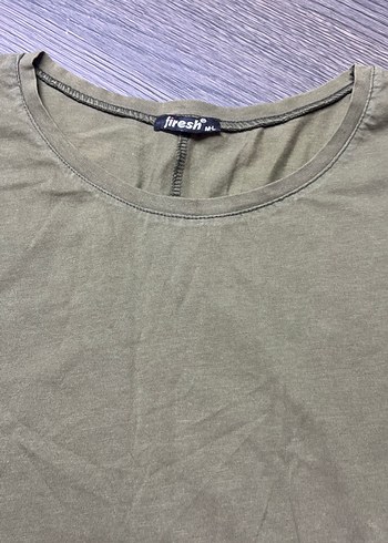 Bej Kadın Keten Tişört, Kısa Kollu, Salaş Kesim - Görsel 4