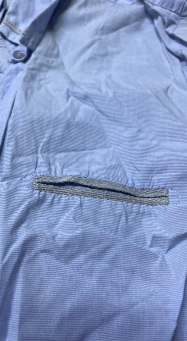 Mavi Keten Uzun Kollu Düğmeli Gömlek - Görsel 2