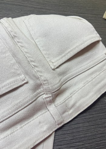 Kadın Beyaz Pamuklu Normal Kesim Jean - Görsel 4